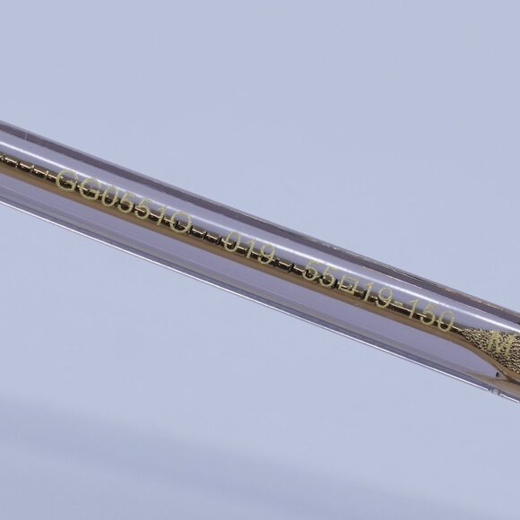 Gucci GG0551O 019 Eyeglasses Transparent Grey 55mm Square Frame - Picture 7 of 12